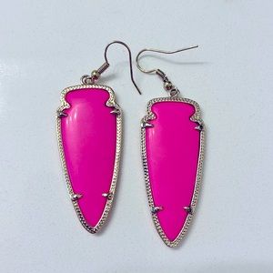 Kendra Scott Hot Pink Arrowhead Earrings